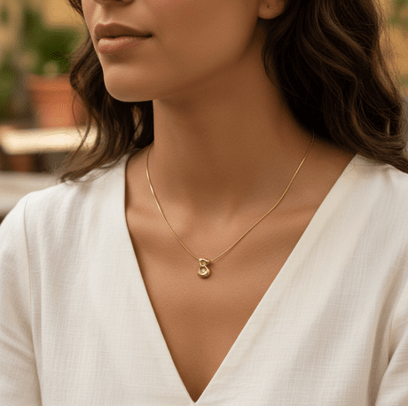 Lettre Fluide B Necklace - 18k Gold Plated Jewelry Switzerland