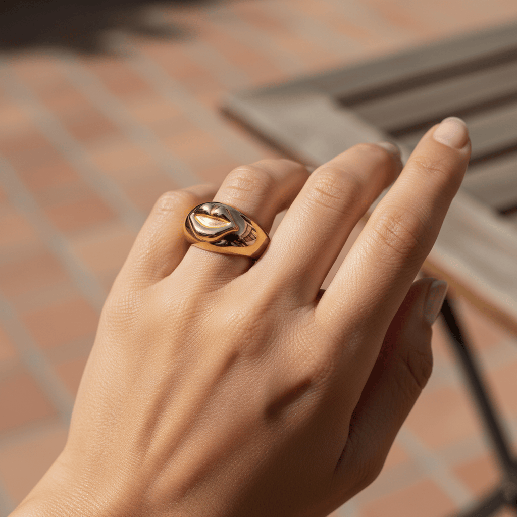 Lèvres d’Or Ring - 18k Gold Plated Jewelry Switzerland