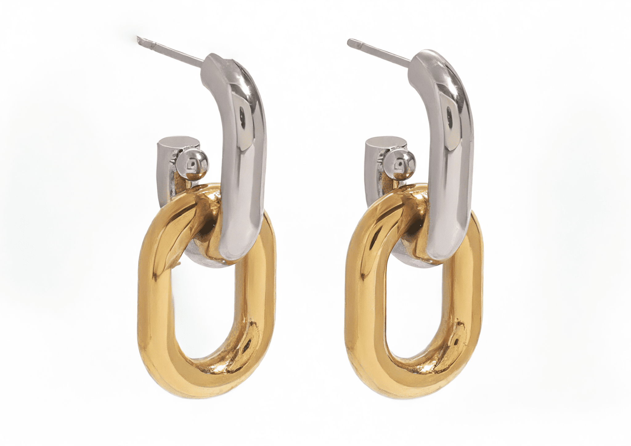 Liaison Bicolore Earrings - 18k Gold Plated Jewelry Switzerland