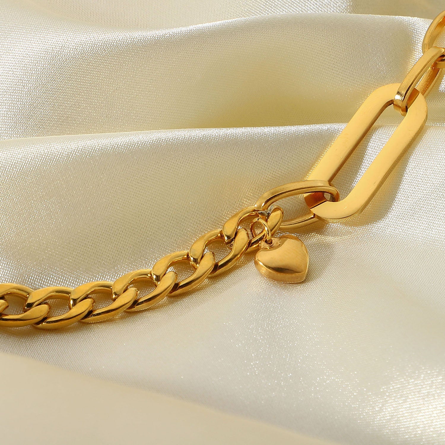 Lien Cœur Marinière Bracelet - 18k Gold Plated Jewelry Switzerland