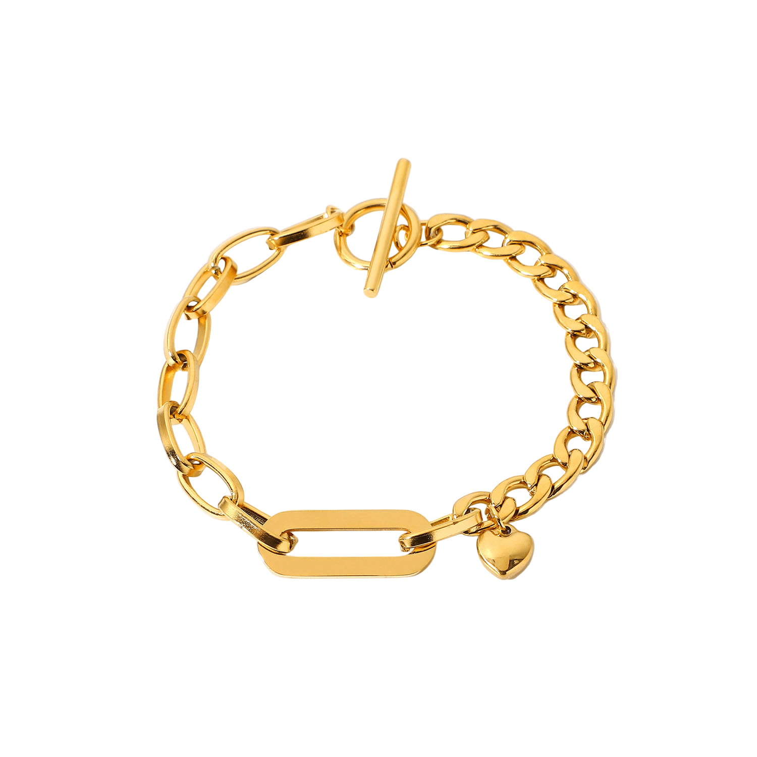 Lien Cœur Marinière Bracelet - 18k Gold Plated Jewelry Switzerland