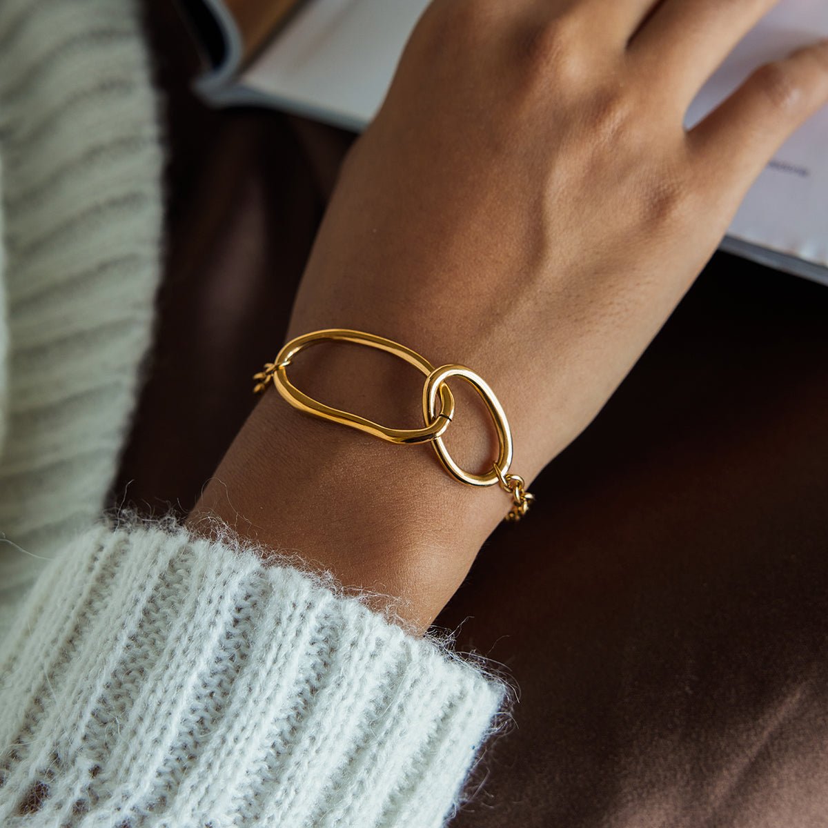 Lien Organique d’Or Bracelet - 18k Gold Plated Jewelry Switzerland