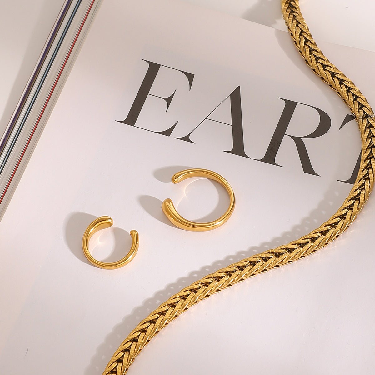 Lune Liquide Ear Cuffs - 18k Gold Plated Jewelry Switzerland