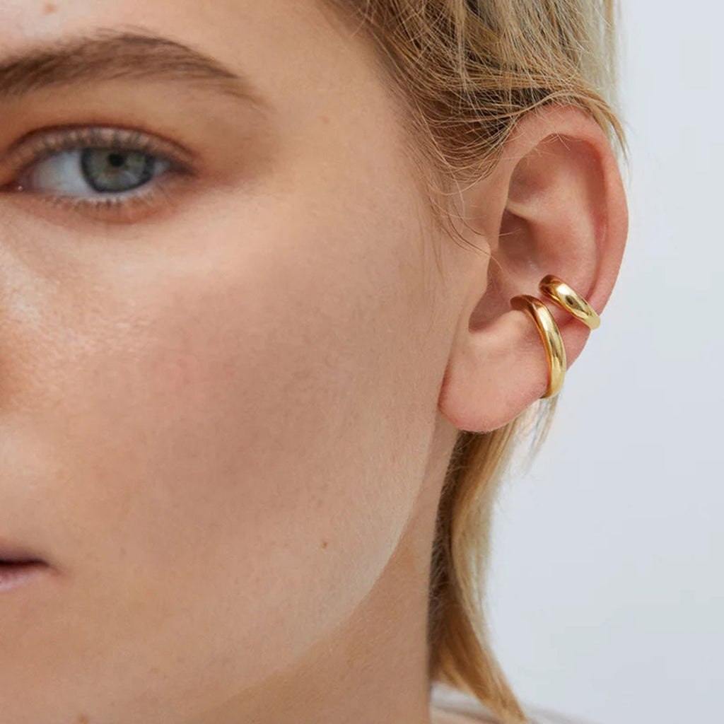 Lune Liquide Ear Cuffs - 18k Gold Plated Jewelry Switzerland