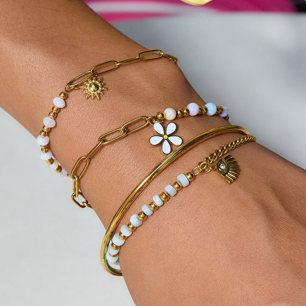 Marguerite Pastel Bracelet - 18k Gold Plated Jewelry Switzerland