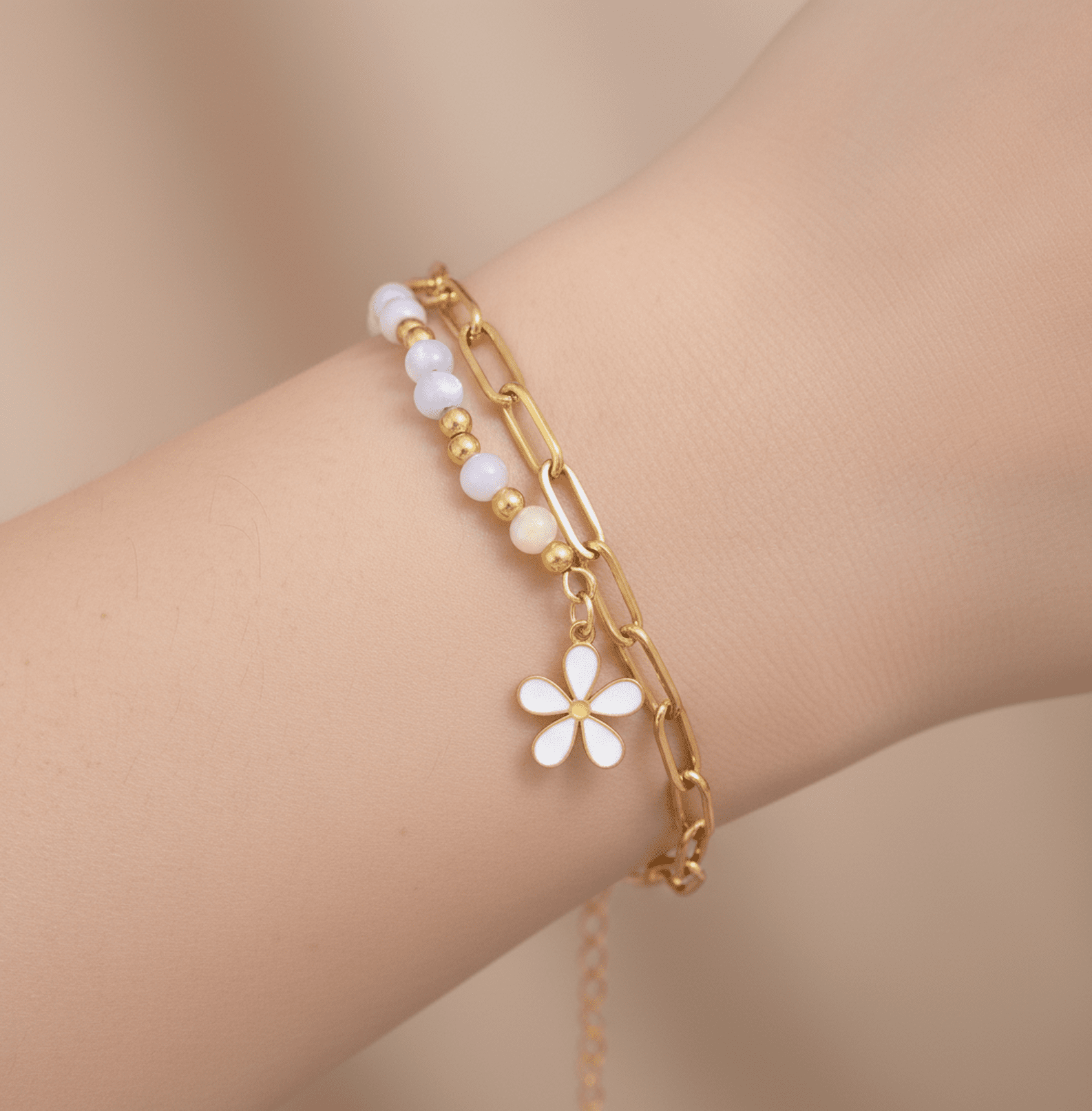 Marguerite Pastel Bracelet - 18k Gold Plated Jewelry Switzerland