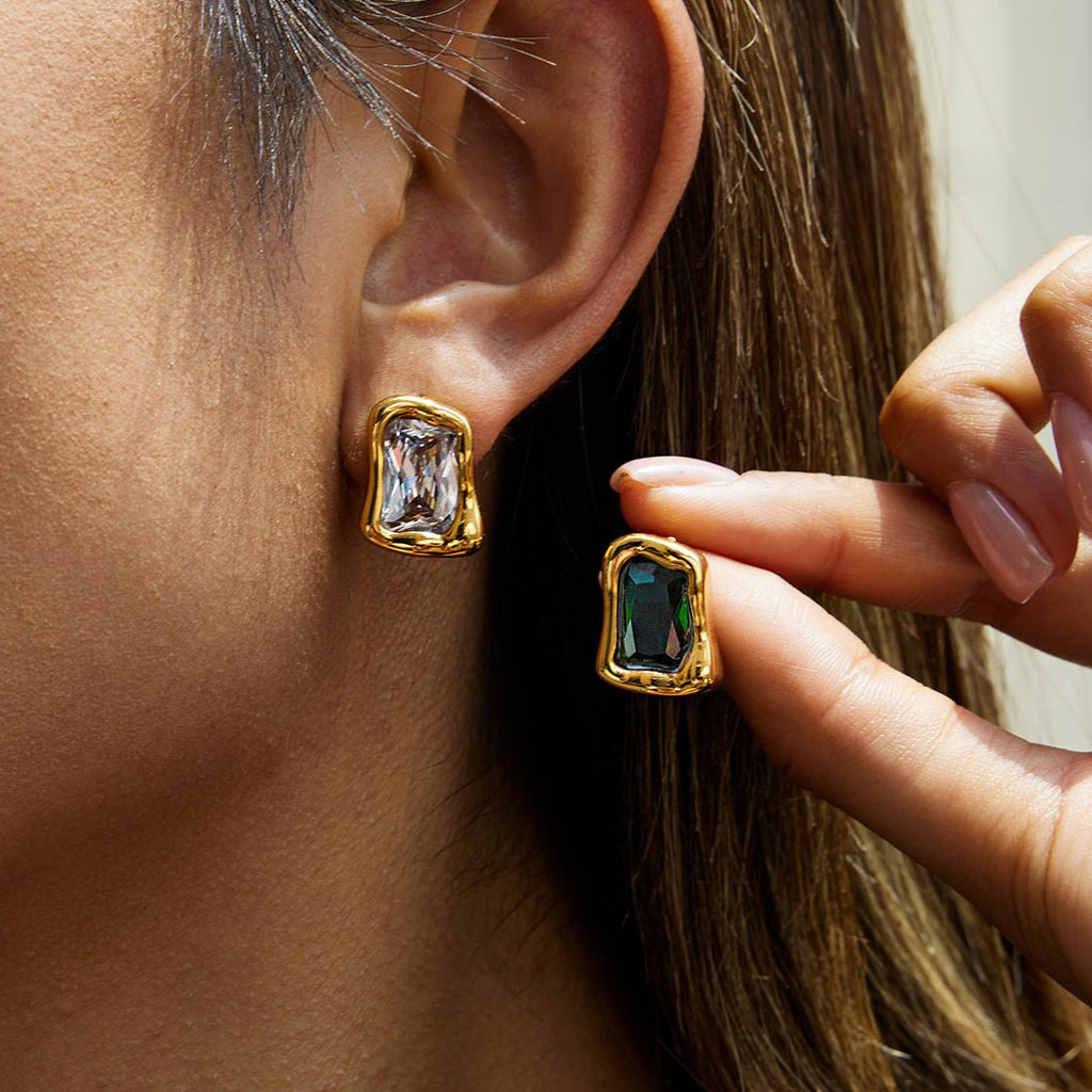 Miroir d’Aurore Earrings - 18k Gold Plated Jewelry Switzerland
