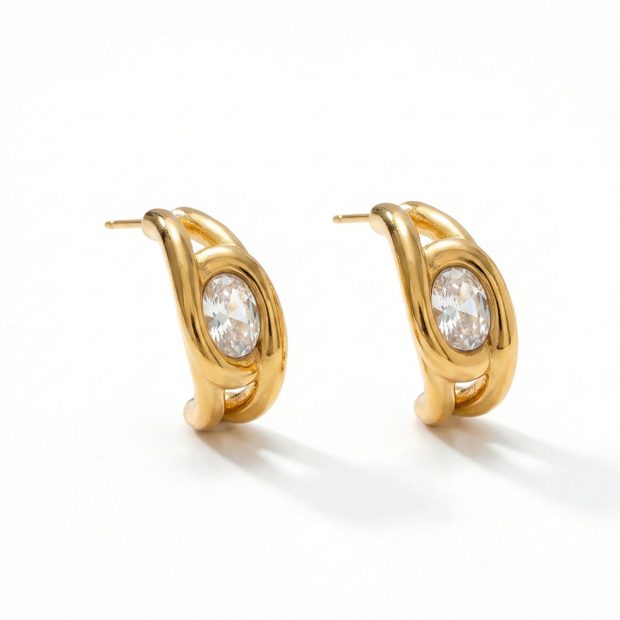 Noeud de Champagne Mckella Earrings - 18k Gold Plated Jewelry Switzerland