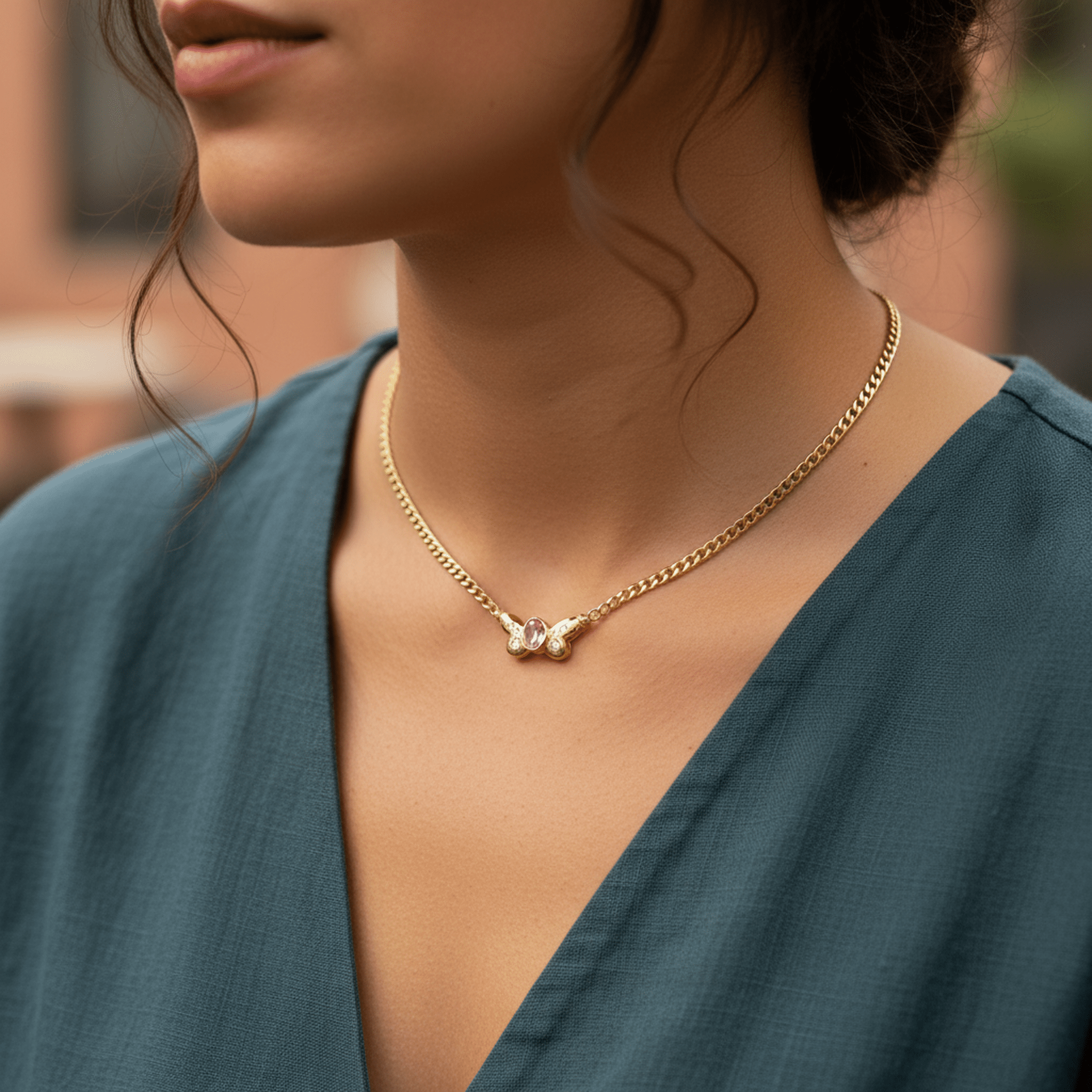 Noeud Papillon Necklace - 18k Gold Plated Jewelry Switzerland