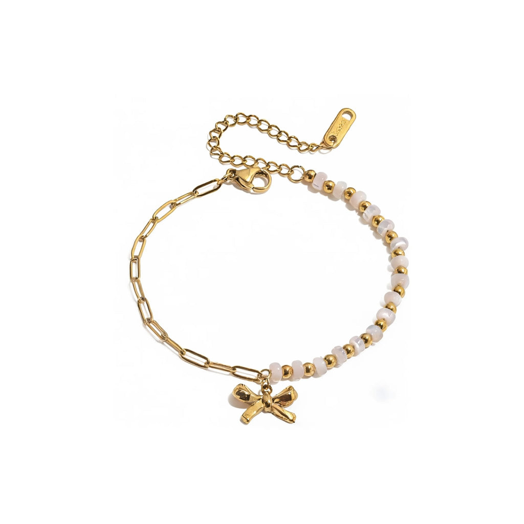 Noeud Perlé Bracelet - 18k Gold Plated Jewelry Switzerland