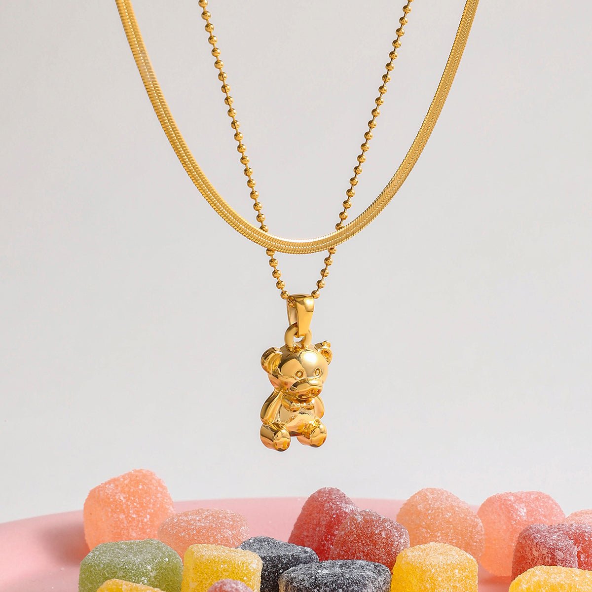 Ourson Doré Necklace - 18k Gold Plated Jewelry Switzerland