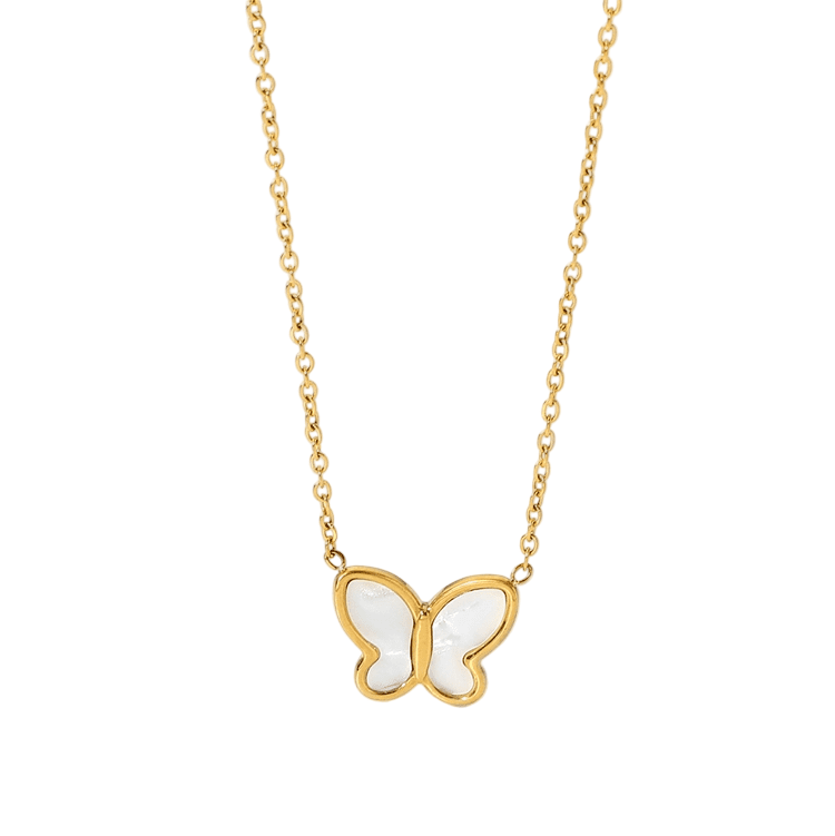 Papillon de Nacre Necklace - 18k Gold Plated Jewelry Switzerland