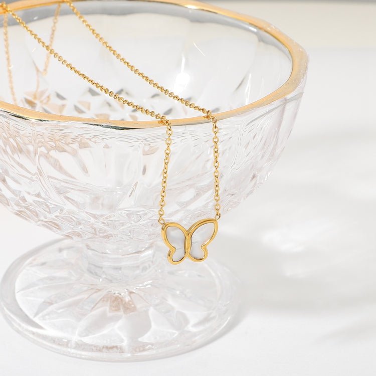 Papillon de Nacre Necklace - 18k Gold Plated Jewelry Switzerland