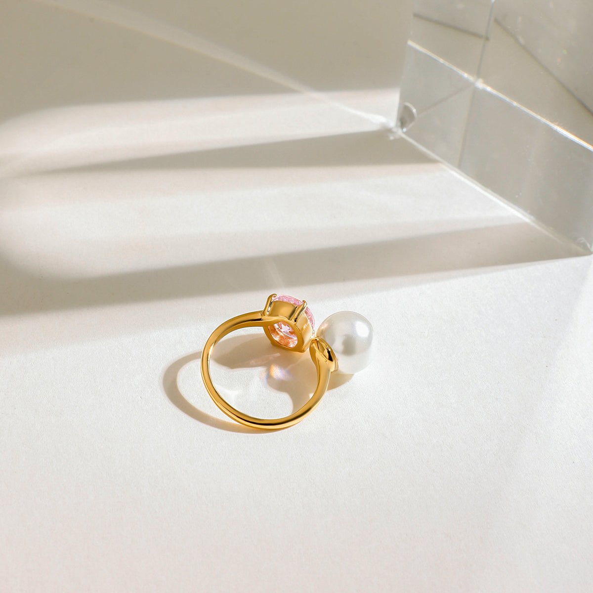 Perle et Rose Ring - 18k Gold Plated Jewelry Switzerland