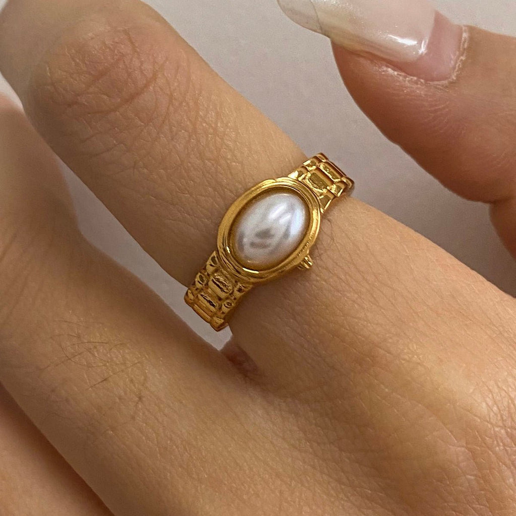 Perle Gardienne Ring - 18k Gold Plated Jewelry Switzerland