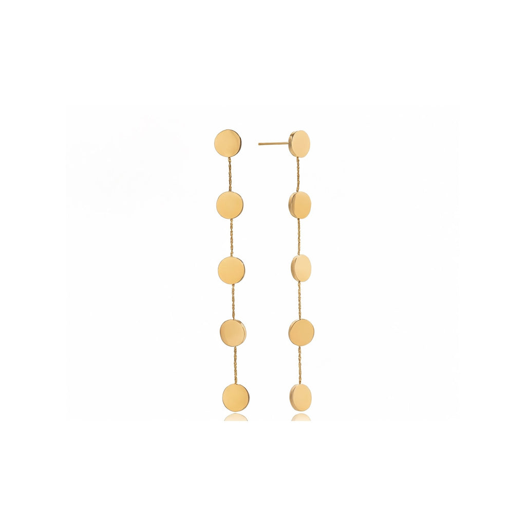 Pluie de Disques Earrings - 18k Gold Plated Jewelry Switzerland