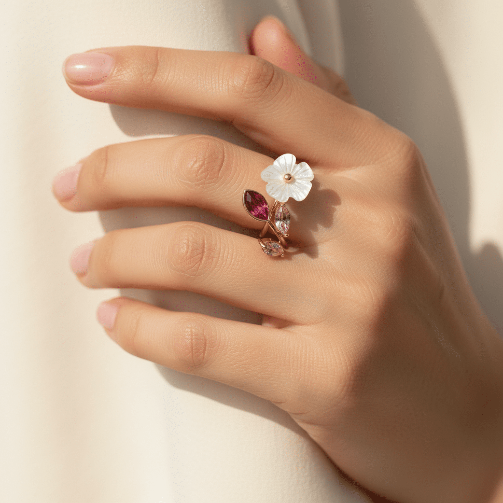 Rameau de Pétales Ring - 18k Gold Plated Jewelry Switzerland