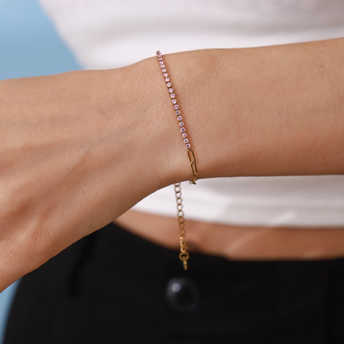 Rivière Rosée Bracelet - 18k Gold Plated Jewelry Switzerland