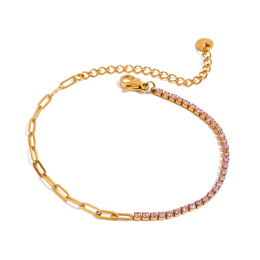 Rivière Rosée Bracelet - 18k Gold Plated Jewelry Switzerland