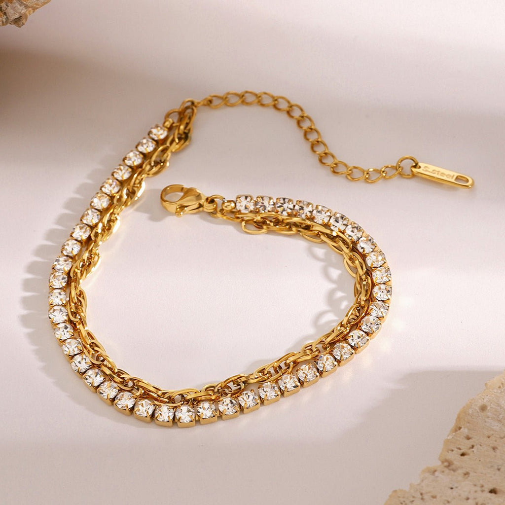 Rivière Triple Éclat Bracelet - 18k Gold Plated Jewelry Switzerland