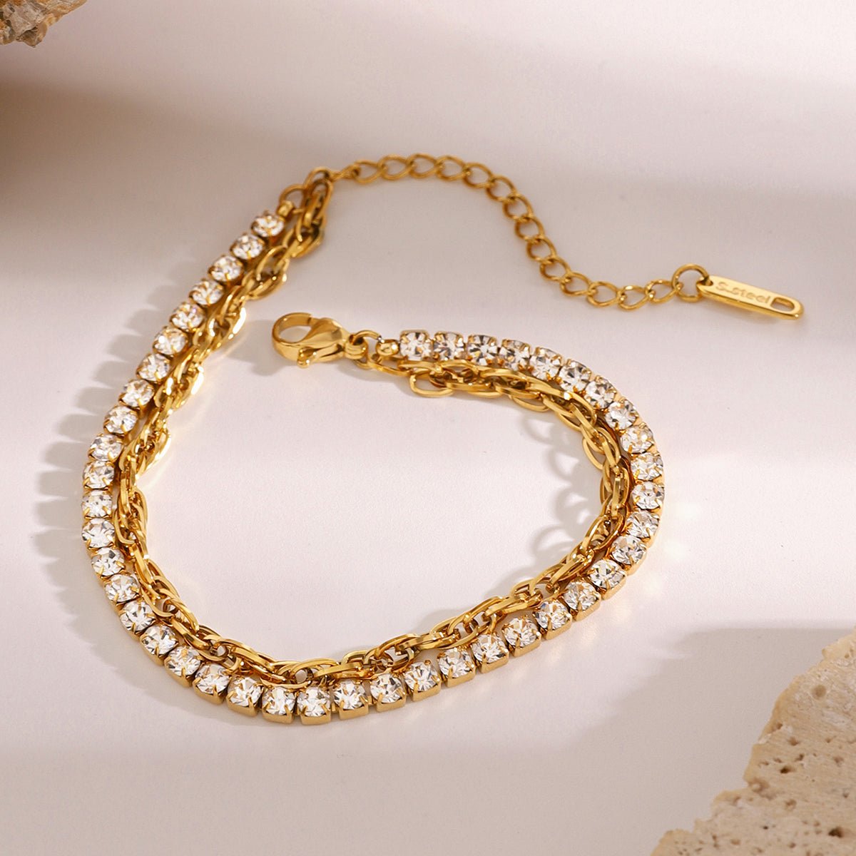 Rivière Triple Éclat Bracelet - 18k Gold Plated Jewelry Switzerland
