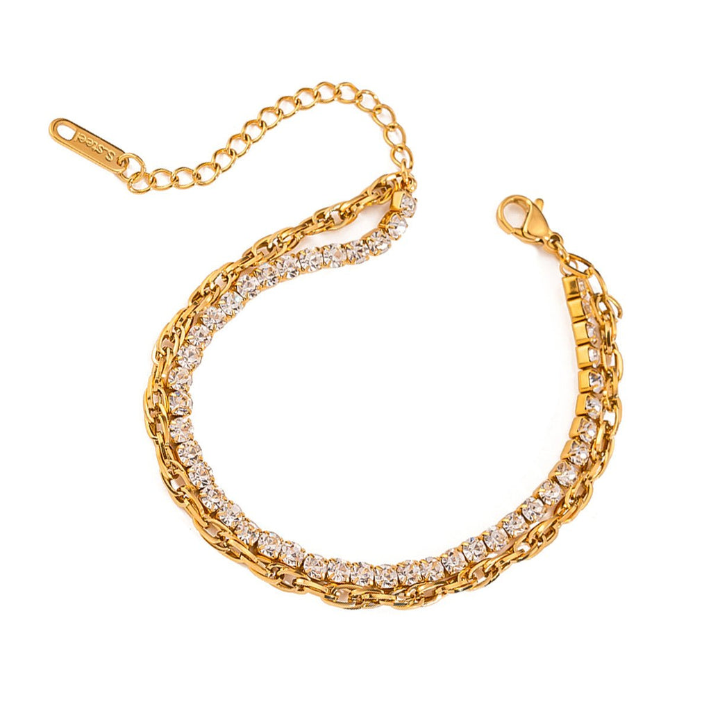Rivière Triple Éclat Bracelet - 18k Gold Plated Jewelry Switzerland