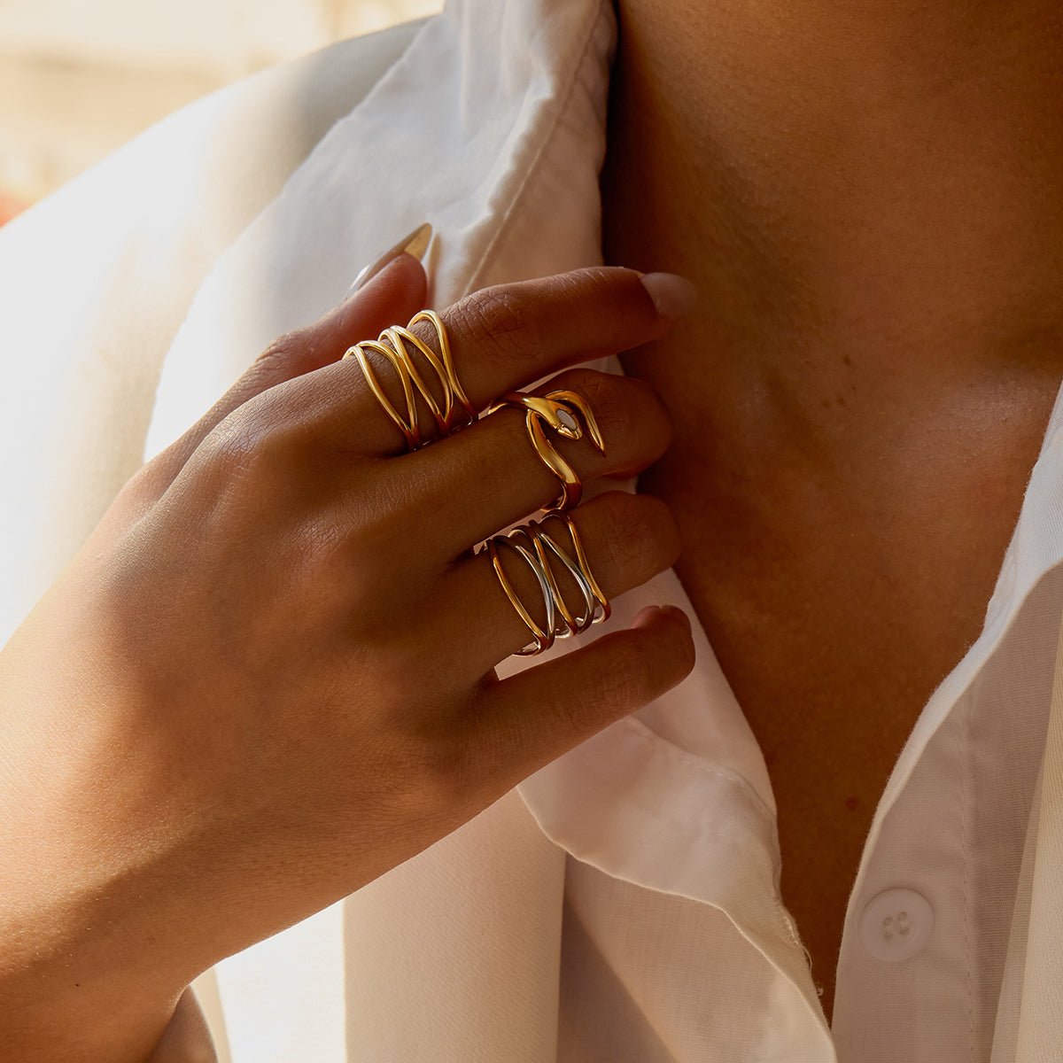 Serpent de Lune Ring - 18k Gold Plated Jewelry Switzerland