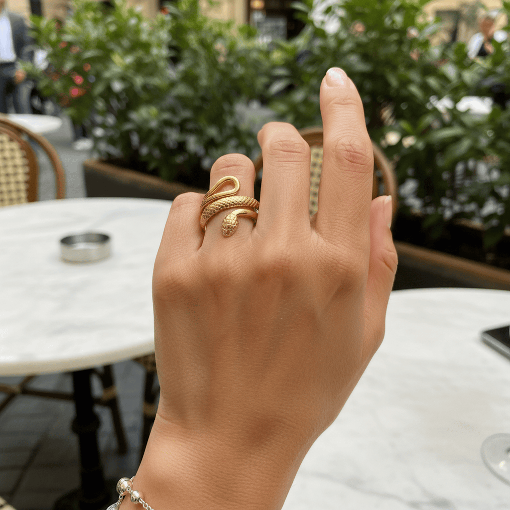 Serpent d’Éden Ring - 18k Gold Plated Jewelry Switzerland