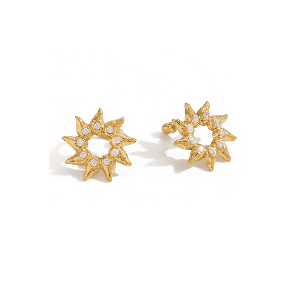 Soleil Scintillant Earrings - 18k Gold Plated Jewelry Switzerland