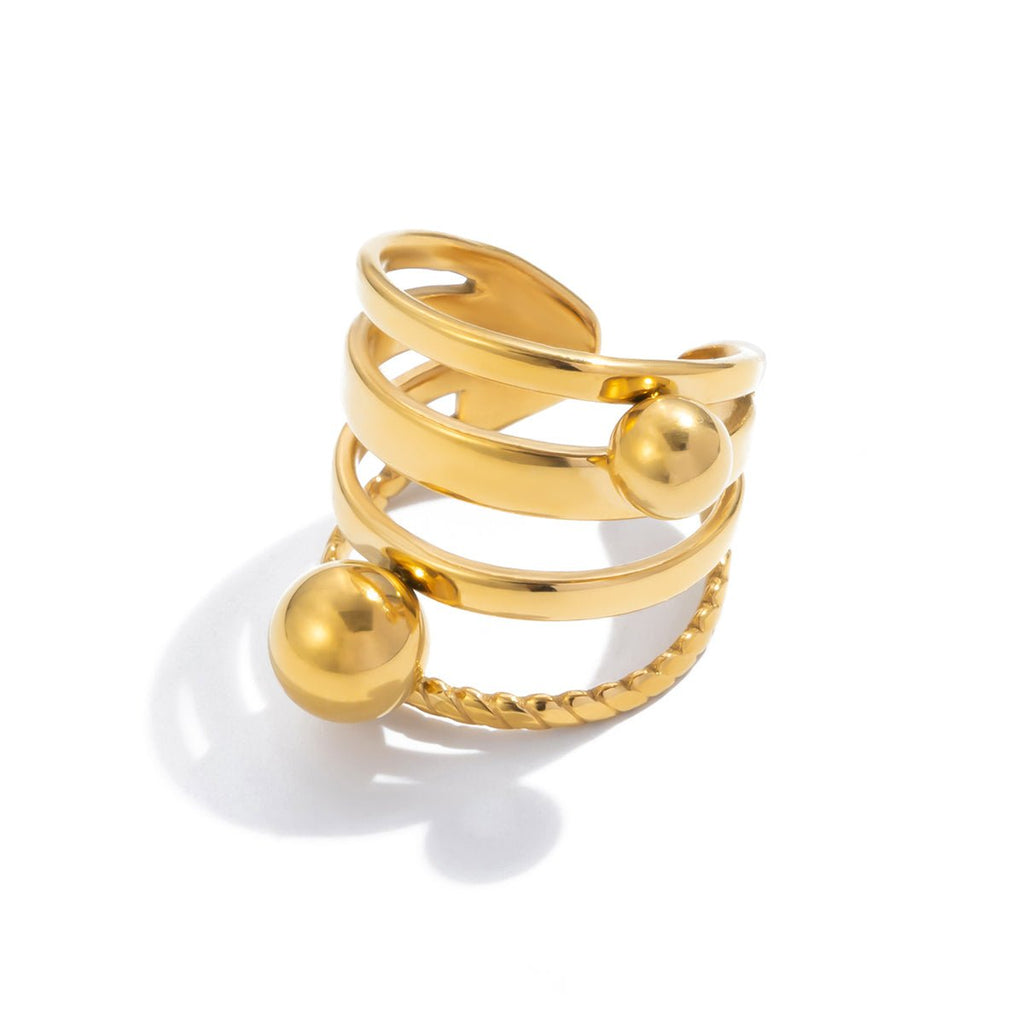 Sphères Torsadées Ring - 18k Gold Plated Jewelry Switzerland