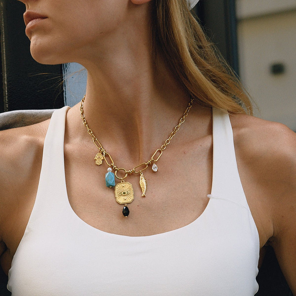 Talisman Méditerranéen Necklace - 18k Gold Plated Jewelry Switzerland