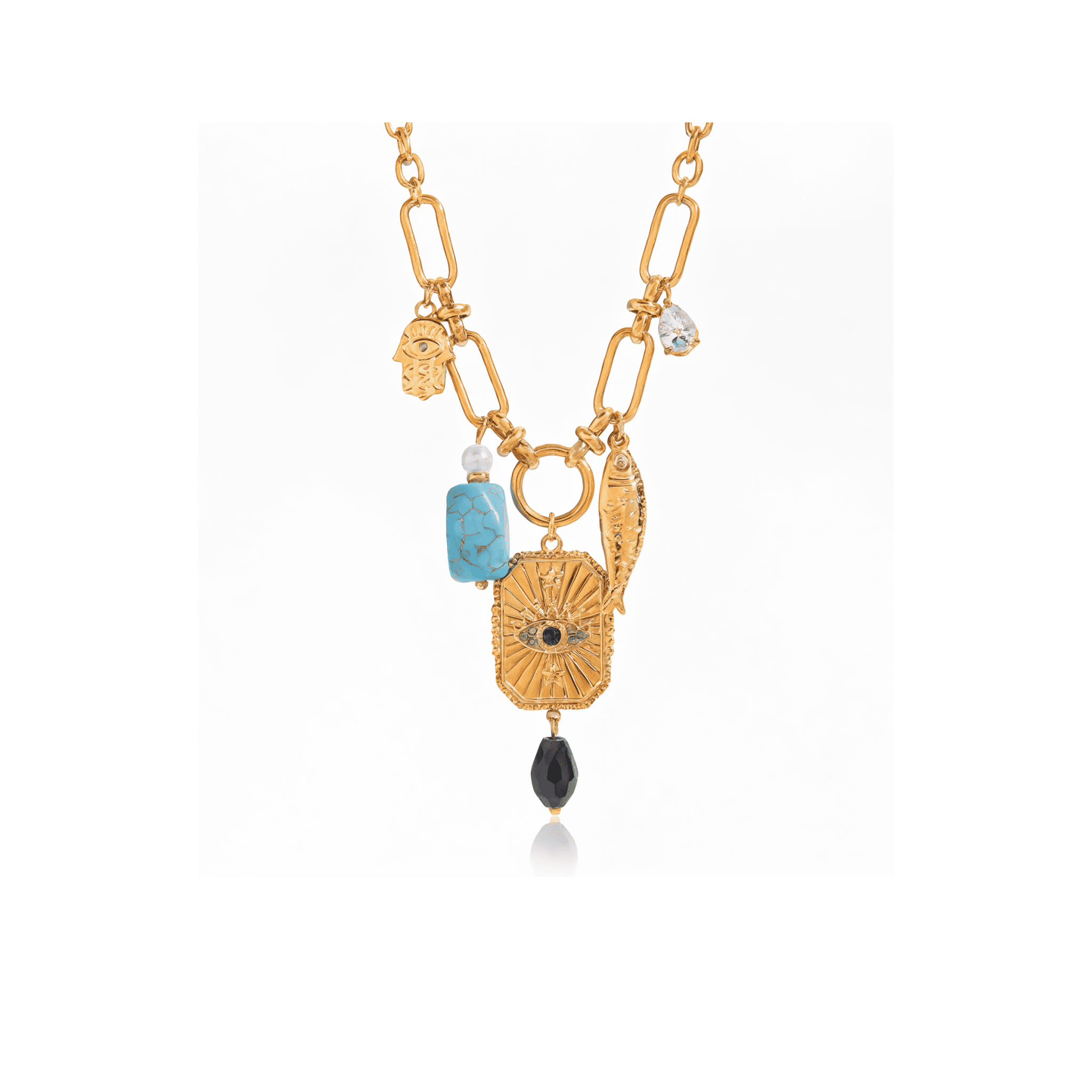 Talisman Méditerranéen Necklace - 18k Gold Plated Jewelry Switzerland