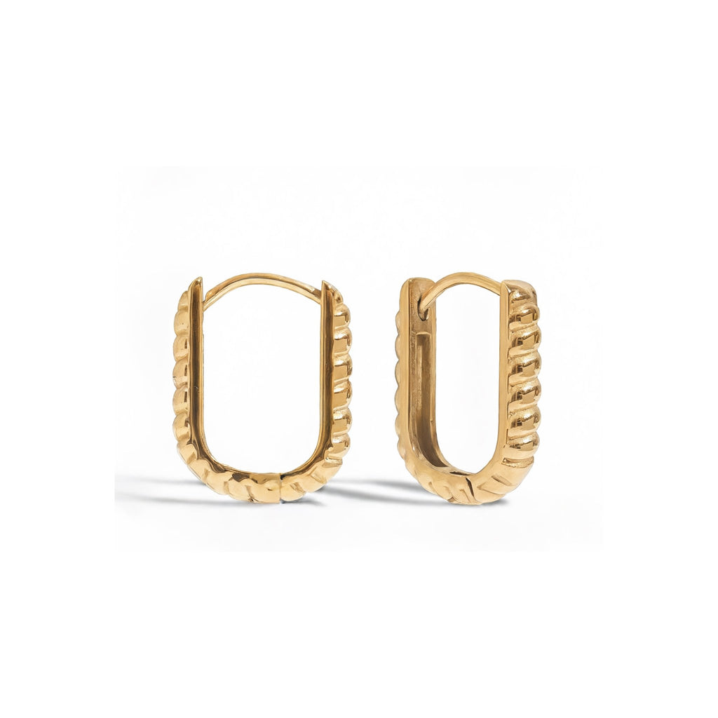 Torsade Ovale Hoops - 18k Gold Plated Jewelry Switzerland