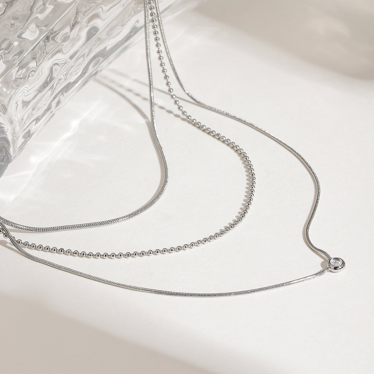 Trio Scintillant Necklace - 18k Gold Plated Jewelry Switzerland