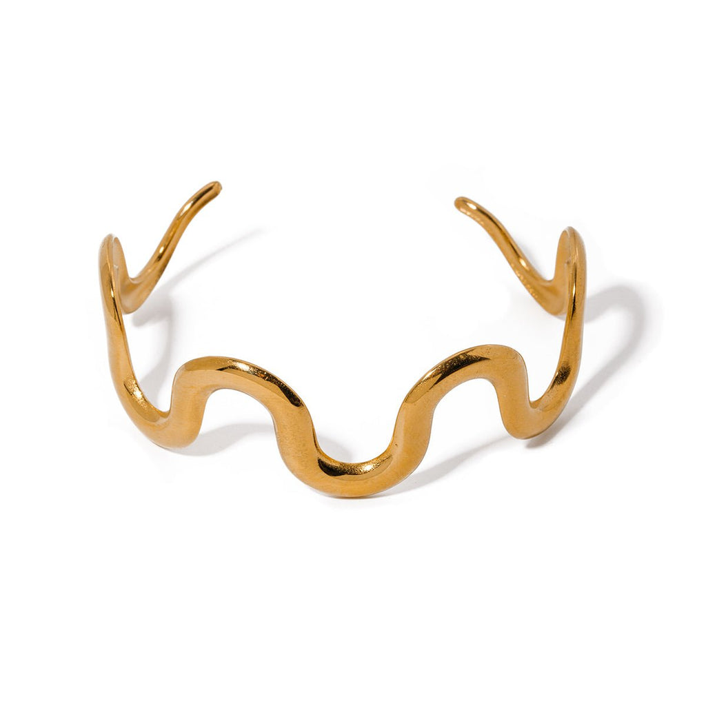 Vague Organique Cuff - 18k Gold Plated Jewelry Switzerland