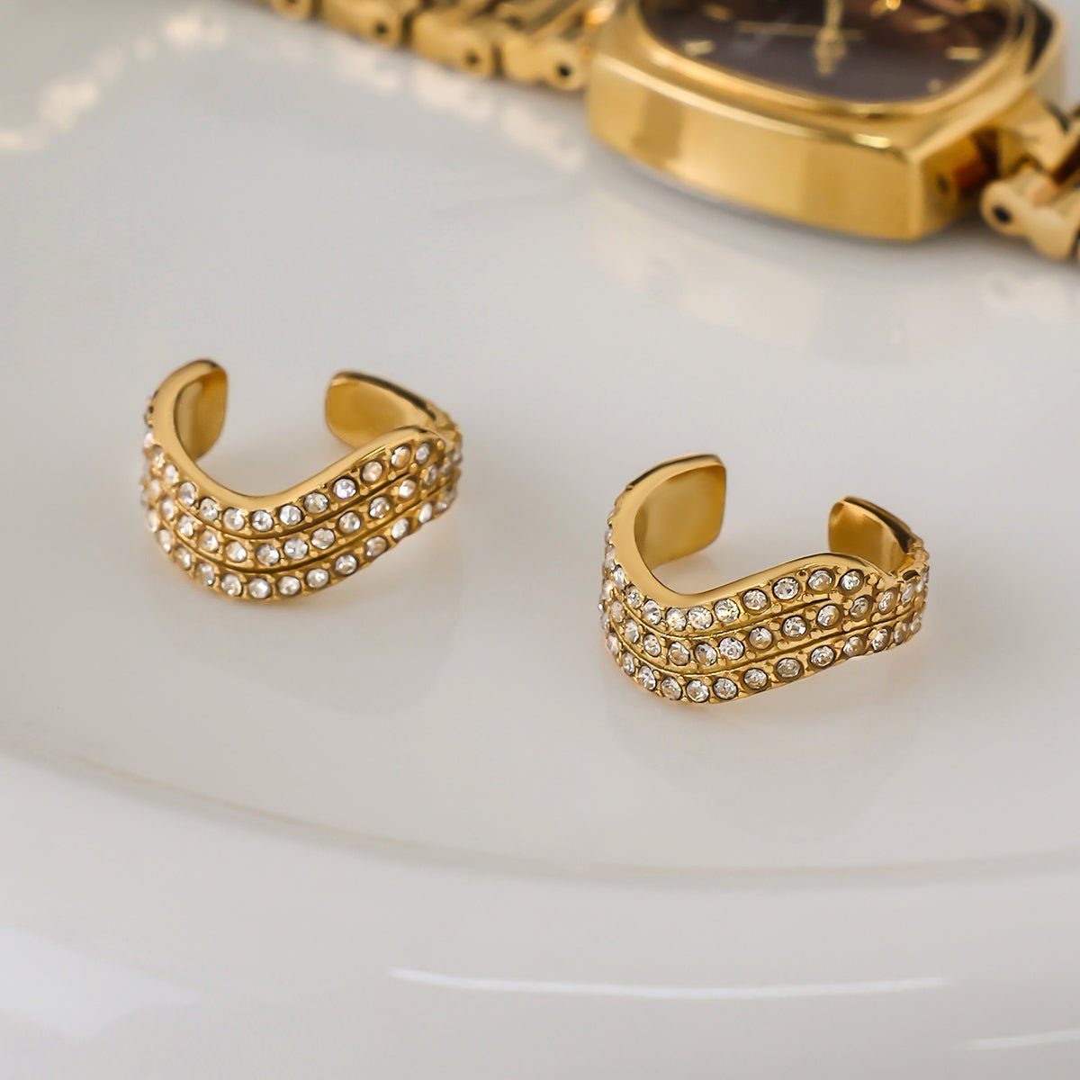 Voile Scintillant Ear Cuffs - 18k Gold Plated Jewelry Switzerland