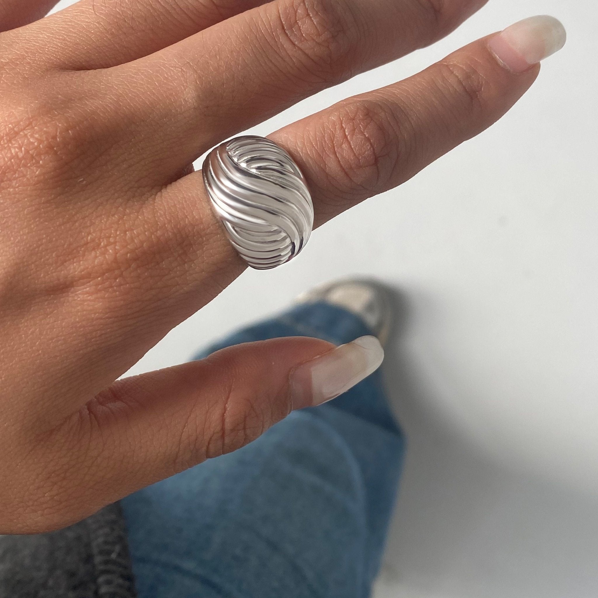 Vortex d’Argent Ring - 18k Gold Plated Jewelry Switzerland