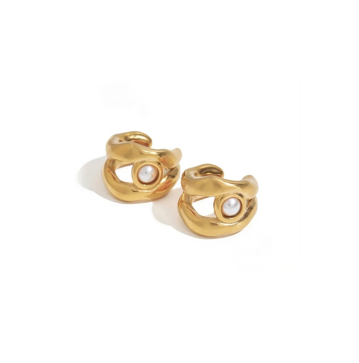 Vortex de Perle Ear Cuffs - 18k Gold Plated Jewelry Switzerland