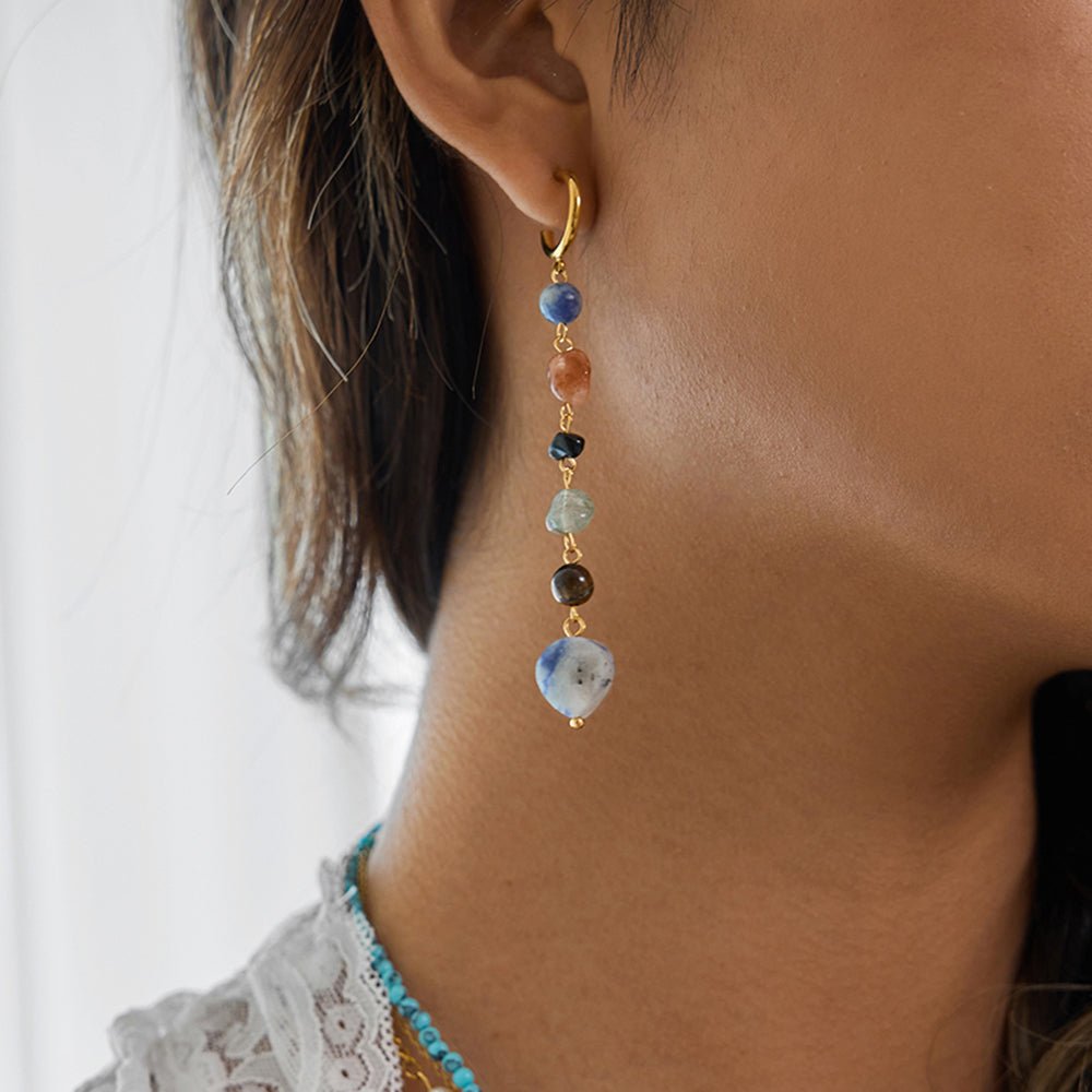 Voyage Minéral Earrings - 18k Gold Plated Jewelry Switzerland